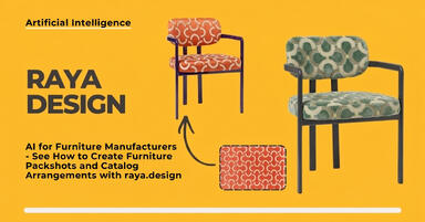AI for furniture manufacturers - See how to create furniture packshots and catalog arrangements with raya.design