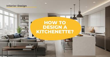 What to consider when designing a living room with a kitchenette?