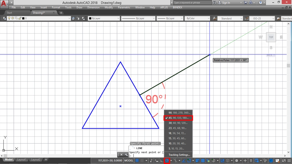 Autocad - How to Draw Lines at an Angle - Guide, Tutorial - 07