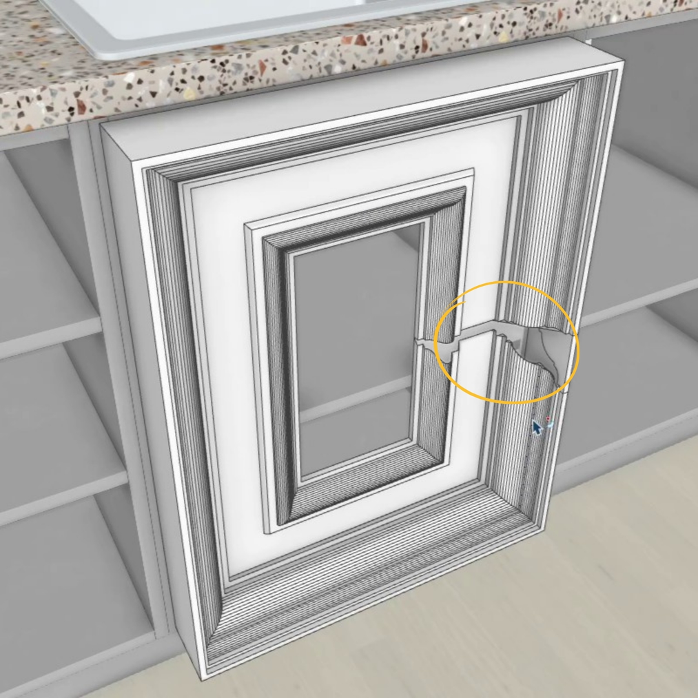 Broken geometry and a&nbsp;hole in the molding after using the Follow Me tool in SketchUp