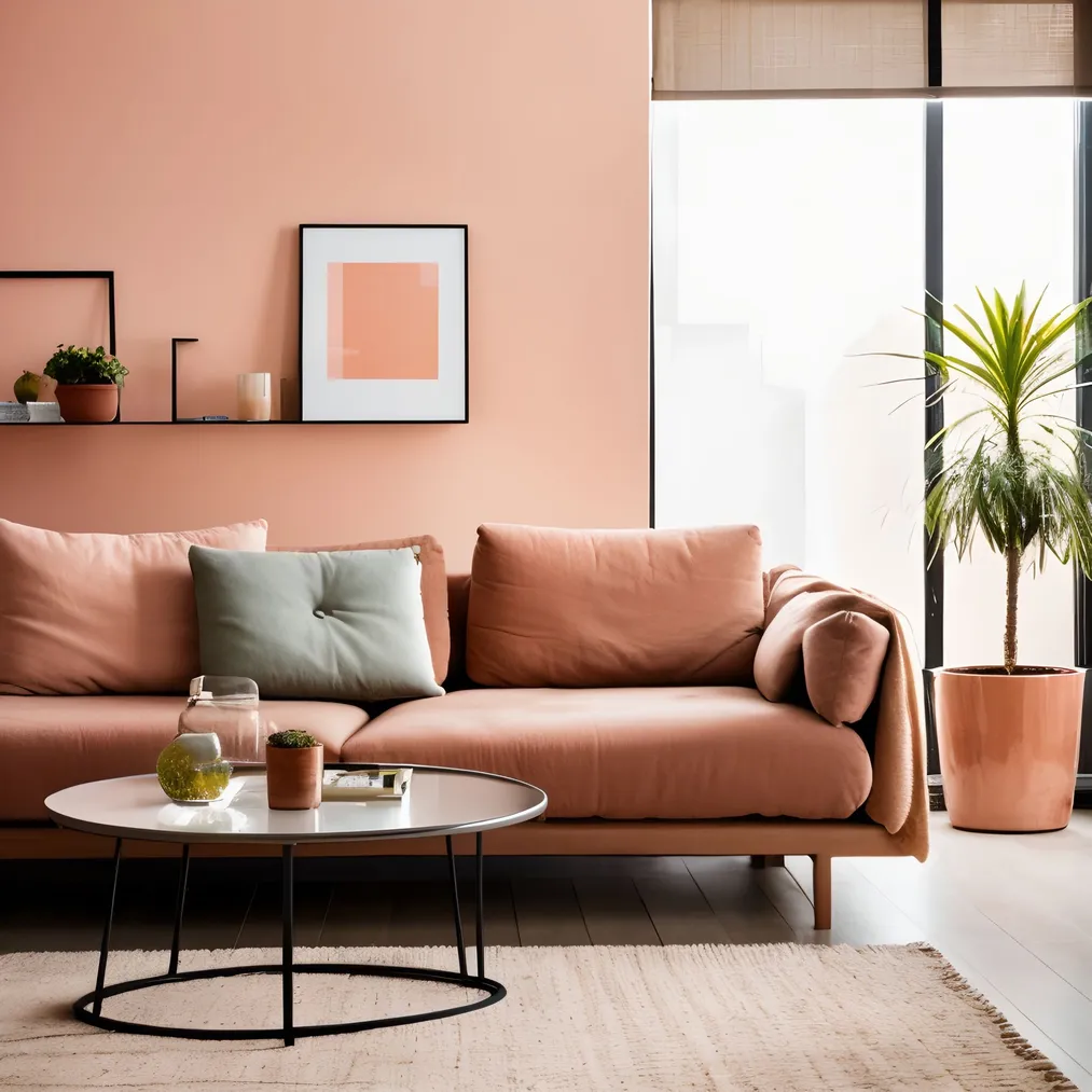 Peach-colored interior - Pantone 2024 Color - Peach Fuzz