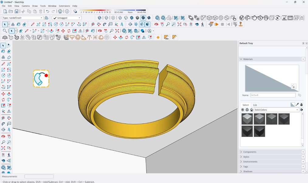 Moldura deformada en SketchUp al usar Follow Me en trayectoria no perpendicular