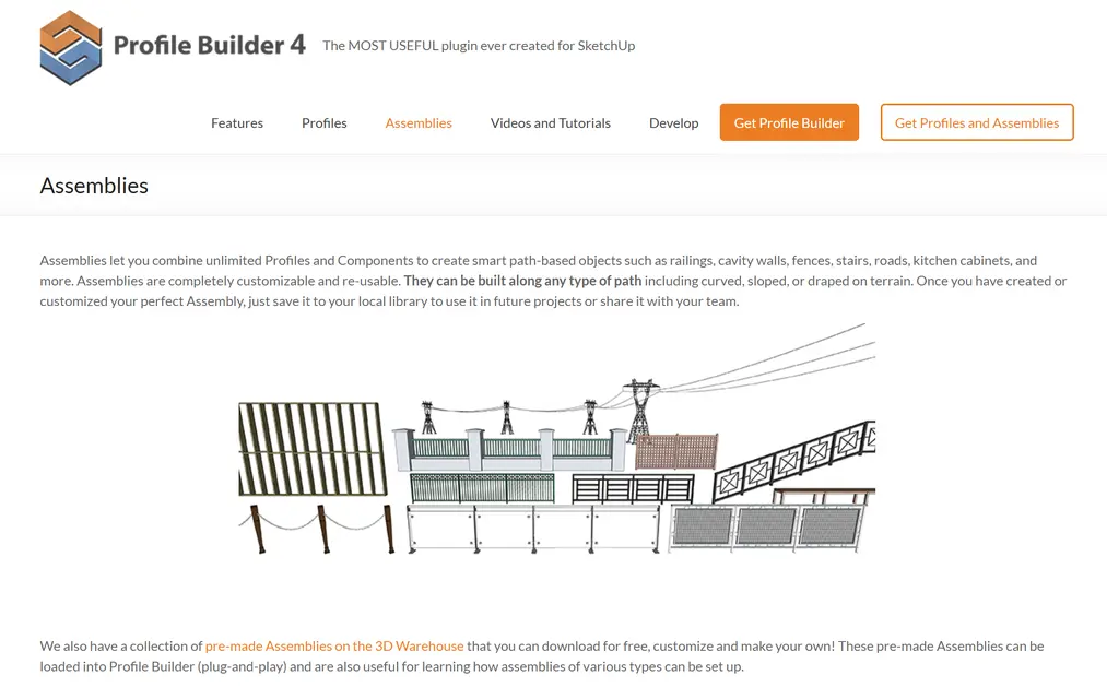 Profile Builder 4 para SketchUp: modelado de barandillas, vallas y estructuras.