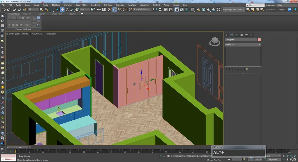 Apartment design in 3ds Max