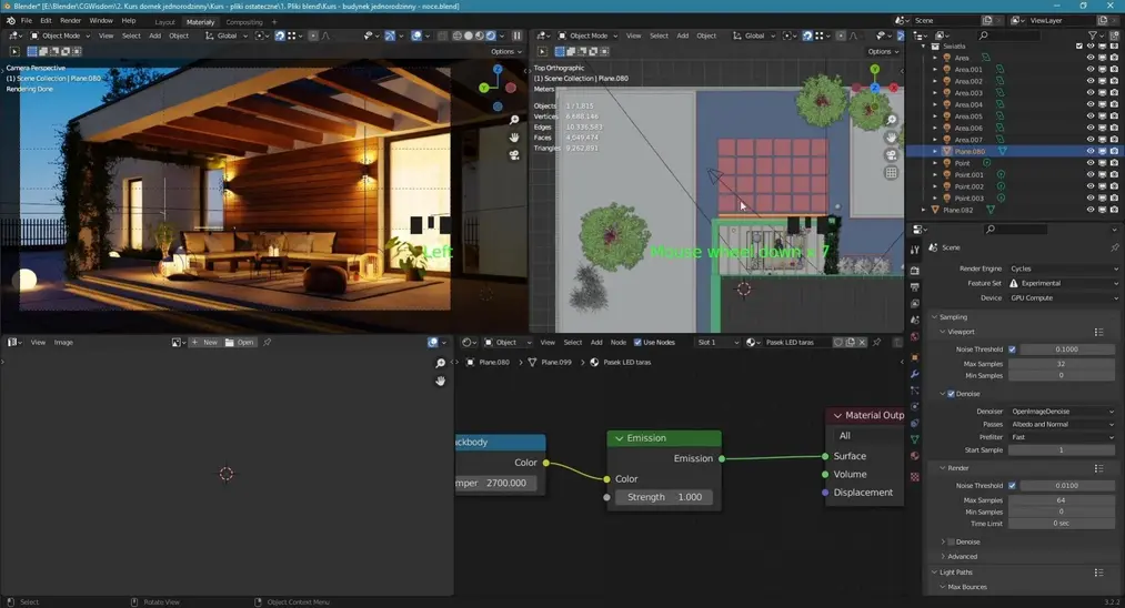 Blender Course - Single-Family House Visualizations - Lighting Techniques