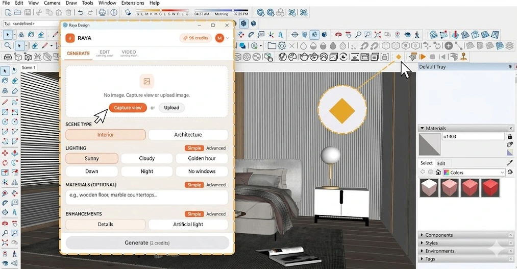 Using Raya directly in SketchUp