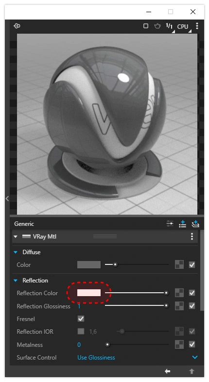 Reflection Color in V-Ray for SketchUp