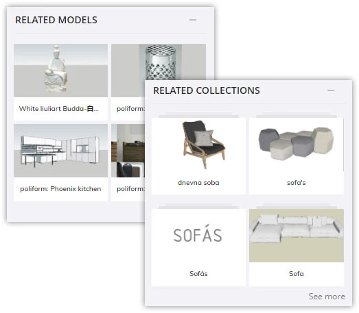 Related models and collections in SketchUp 3D Warehouse
