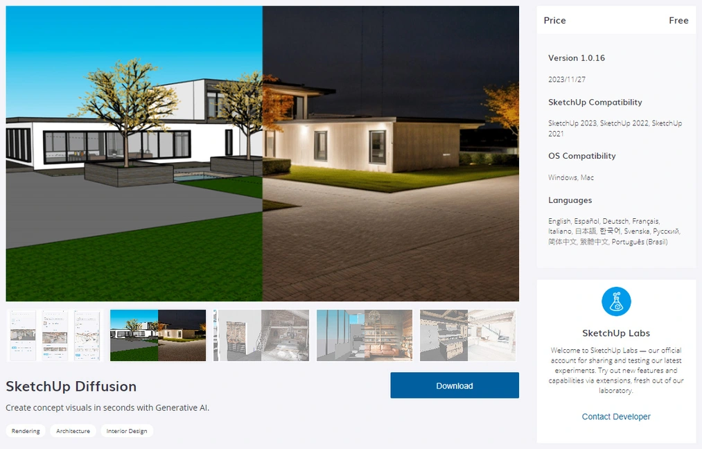 SketchUp Diffusion - artificial intelligence from SketchUp! - 02