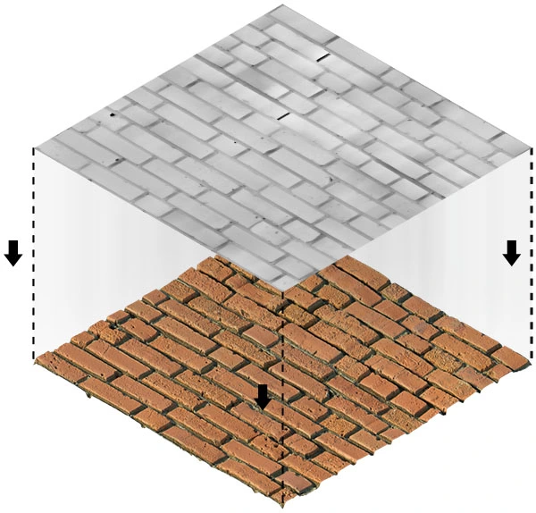 SketchUp - Displacement - brick wall - 02