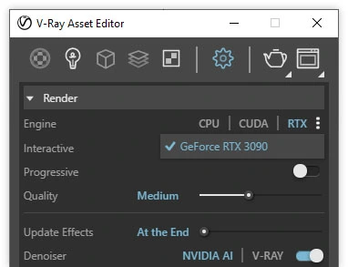 Selecting GPU CUDA or RTX in V-Ray 5 for SketchUp Selecting GPU CUDA or RTX in V-Ray 5 for SketchUp settings