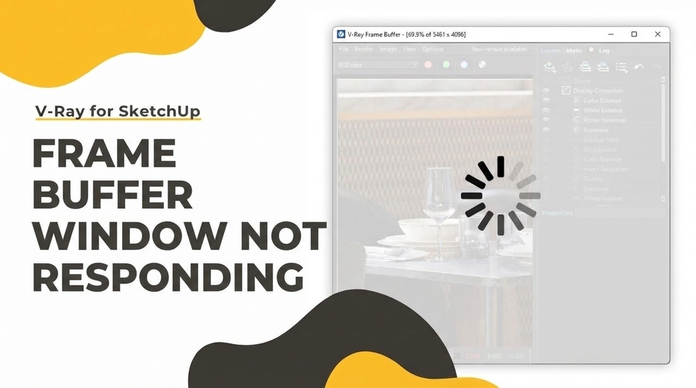 SketchUp, V-Ray - Frame Buffer Window Not Responding - Tutorial Guide