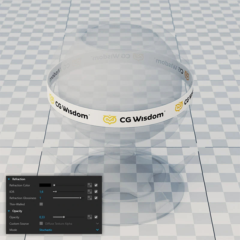 Refraction parameter for glass in SketchUp V-Ray – tutorial
