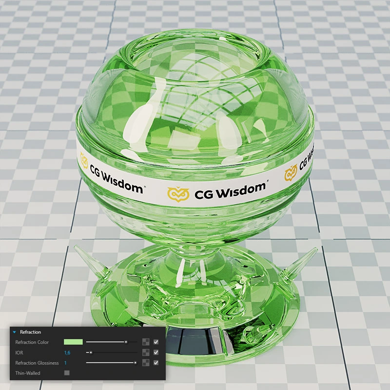 Refraction Color – glass color in SketchUp V-Ray