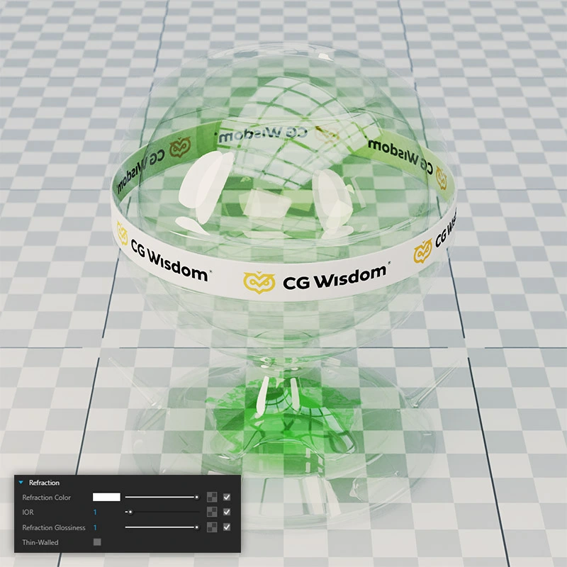 Refraction IOR – coeficiente de refracción de la luz en vidrio SketchUp V-Ray