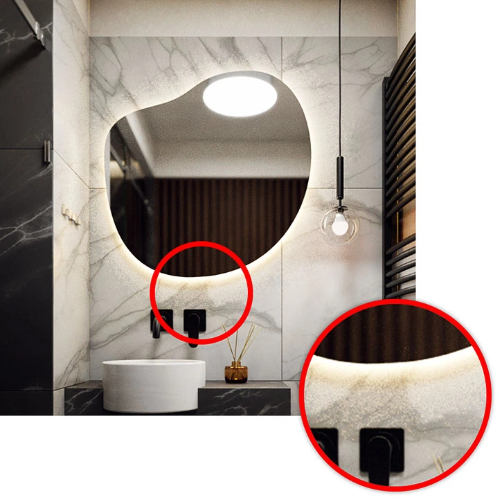 Material Emissive de V-Ray – efectos de ruido en la iluminación del espejo SketchUp V-Ray material Emissive efecto de ruido iluminación espejo