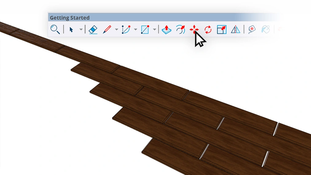 Laying the floor in an array using the 'Move' tool
