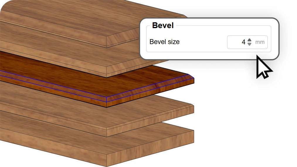 Beveling the sharp edge of a plank, making the floor look more realistic