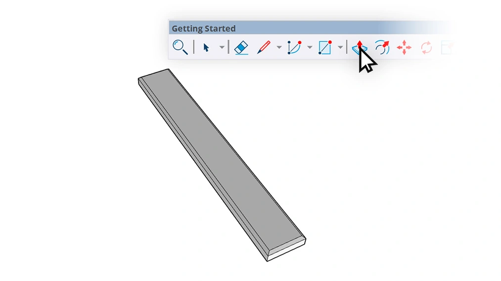 Assigning thickness to the plank using the Push/Pull tool