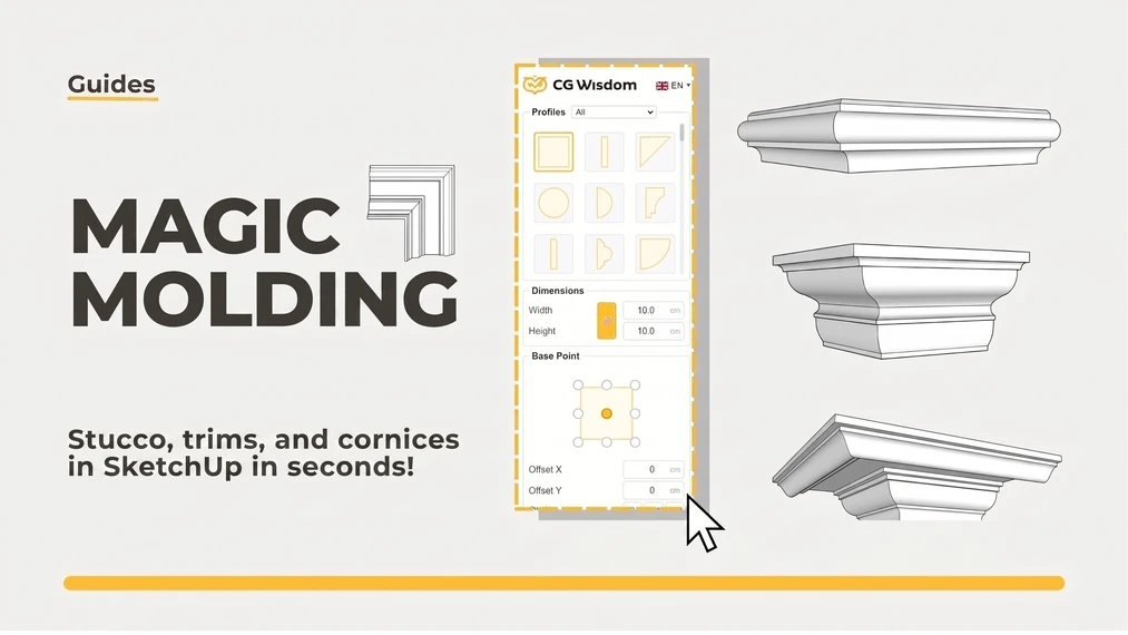 Magic Molding - stucco, moldings, and cornices in SketchUp in seconds