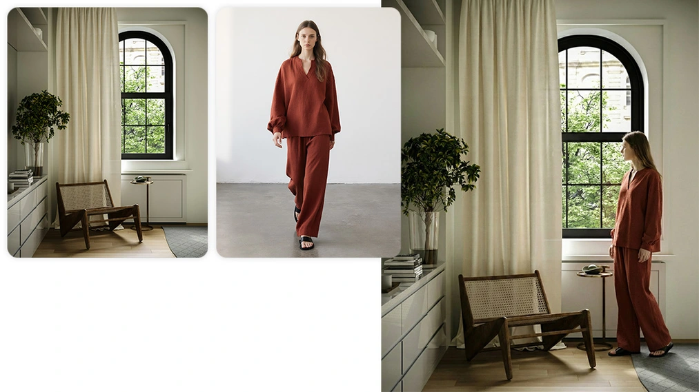 Inserting a real woman's silhouette into an interior in Nano Banana Pro People in visualizations: how to add realistic figures in Nano Banana Pro? - 03