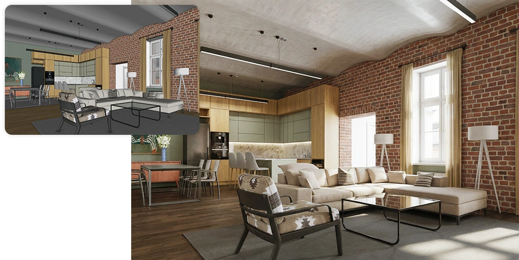 Nano Banana Pro perfectly replicates all interior details, even in complex and unusual layouts SketchUp and Nano Banana Pro: photorealistic visualizations in 5 minutes! Is it the end of V-Ray? - 04