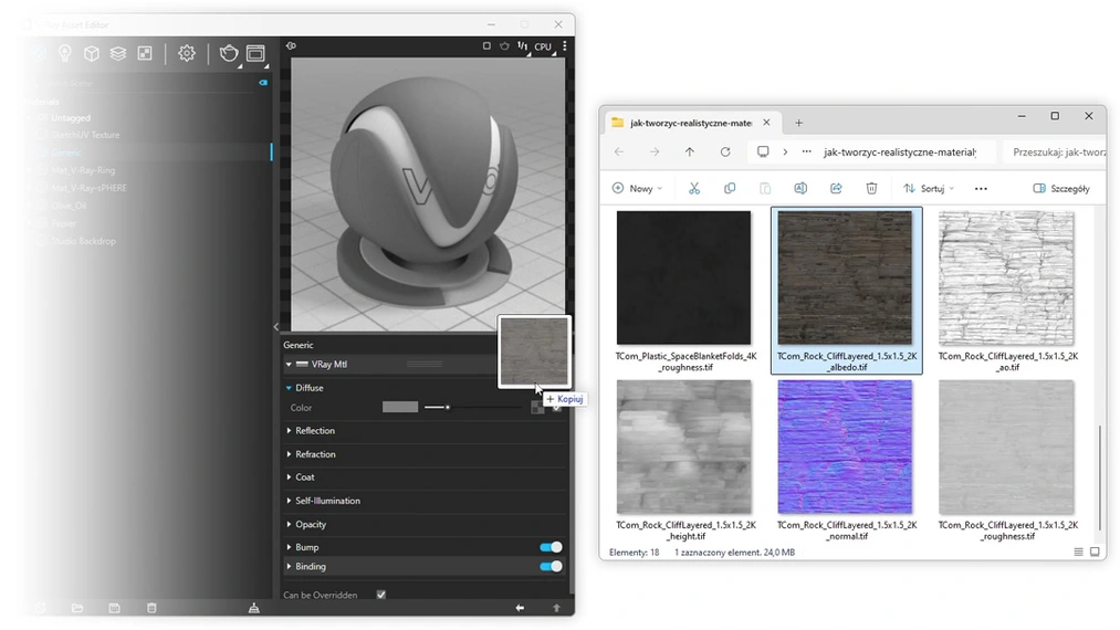 Añadiendo el mapa Diffuse Cómo crear materiales realistas en SketchUp - ¿qué son los mapas PBR? - 02