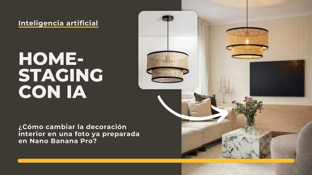 Home staging con IA: ¿Cómo cambiar la decoración interior en una imagen final en Nano Banana Pro?