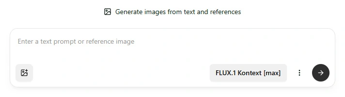Interfaz de generación de imágenes en FLUX Kontext Visualizaciones de IA gratis!Cómo crear tomas realistas sin renderizado?- 02