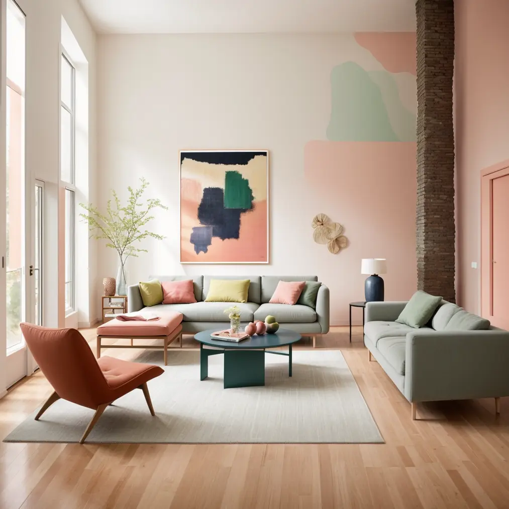 Peach Fuzz-colored wall