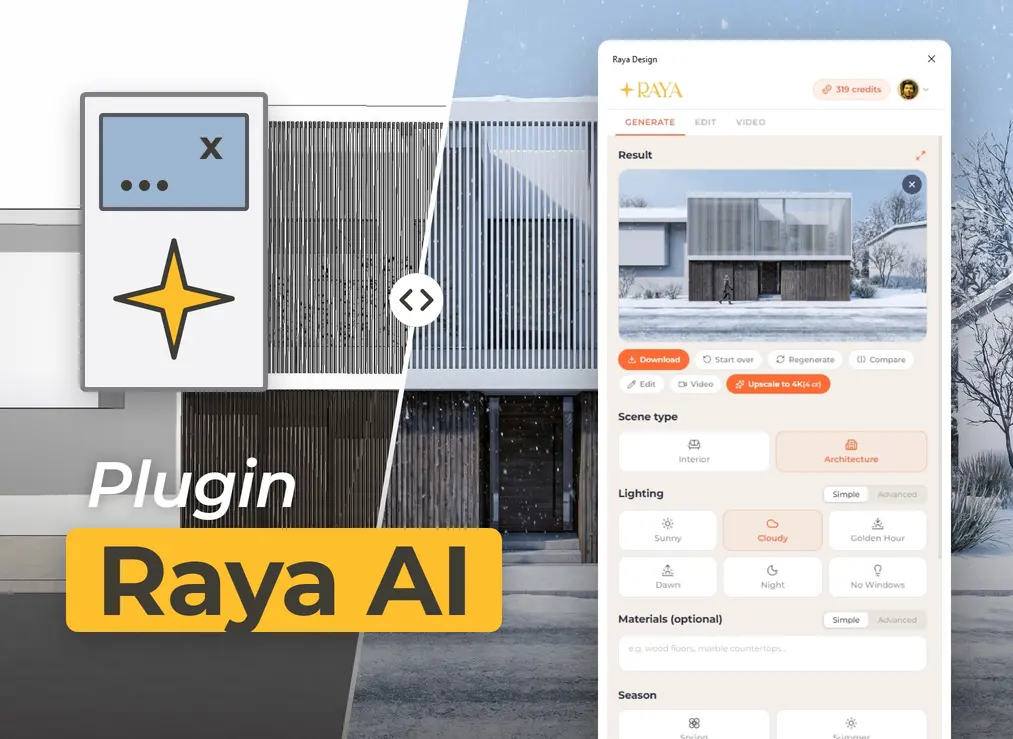 Raya - free AI plugin for architectural and interior visualization in ArchiCAD